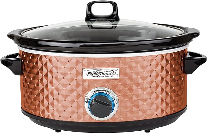 BRENTWOOD SELECT SLOW COOKER, 7 QUART, COPPER