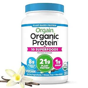 ORGAIN ORGANIC PROTEIN + SUPERFOODS POWDER, VANILLA BEAN – 21G OF PROTEIN