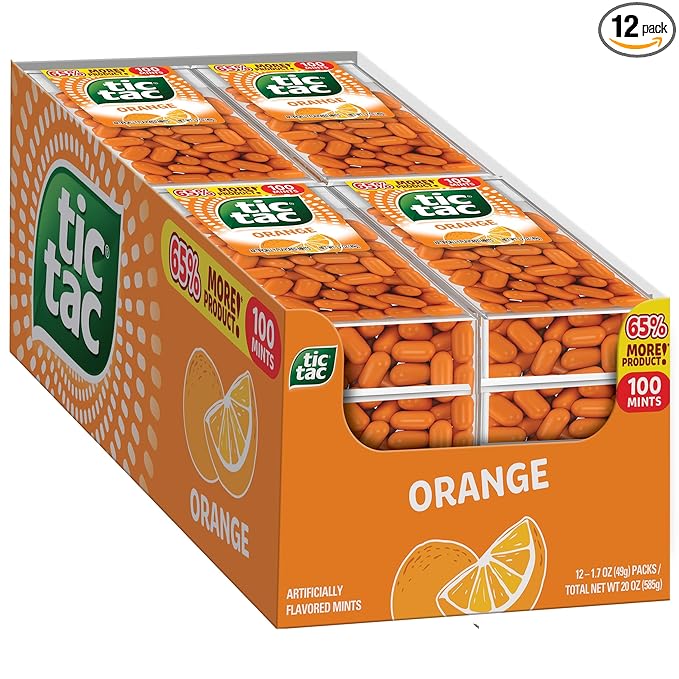 TIC TAC ORANGE MINTS, BULK 12 PACK