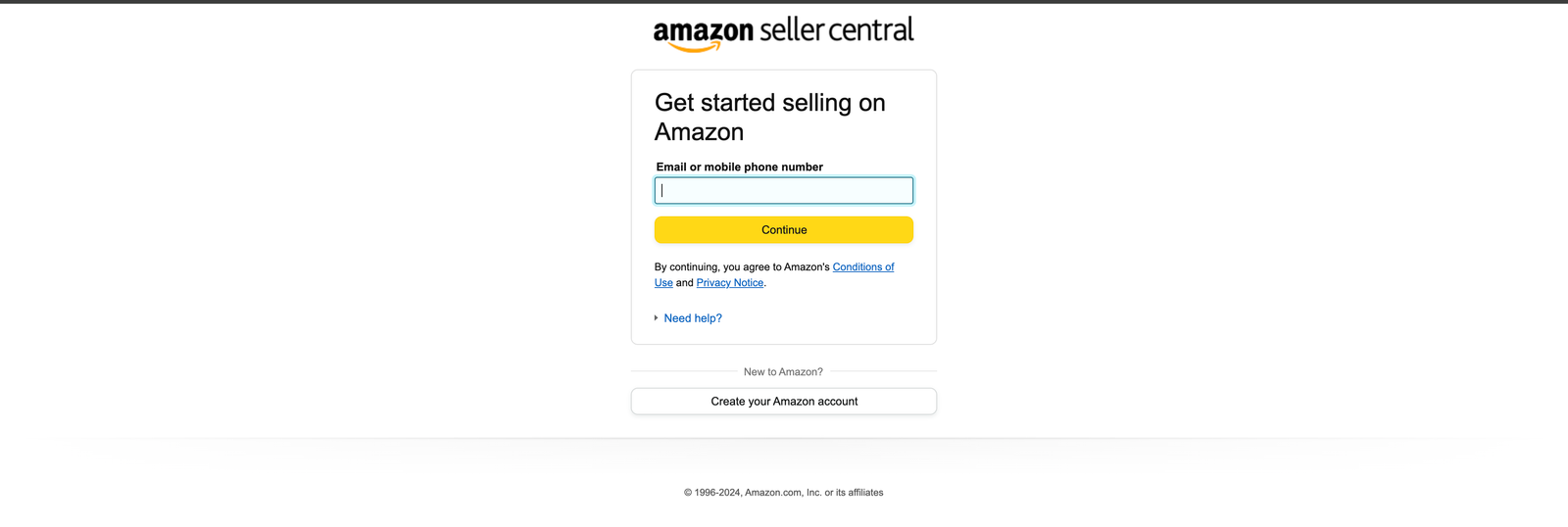 create seller central amazon account